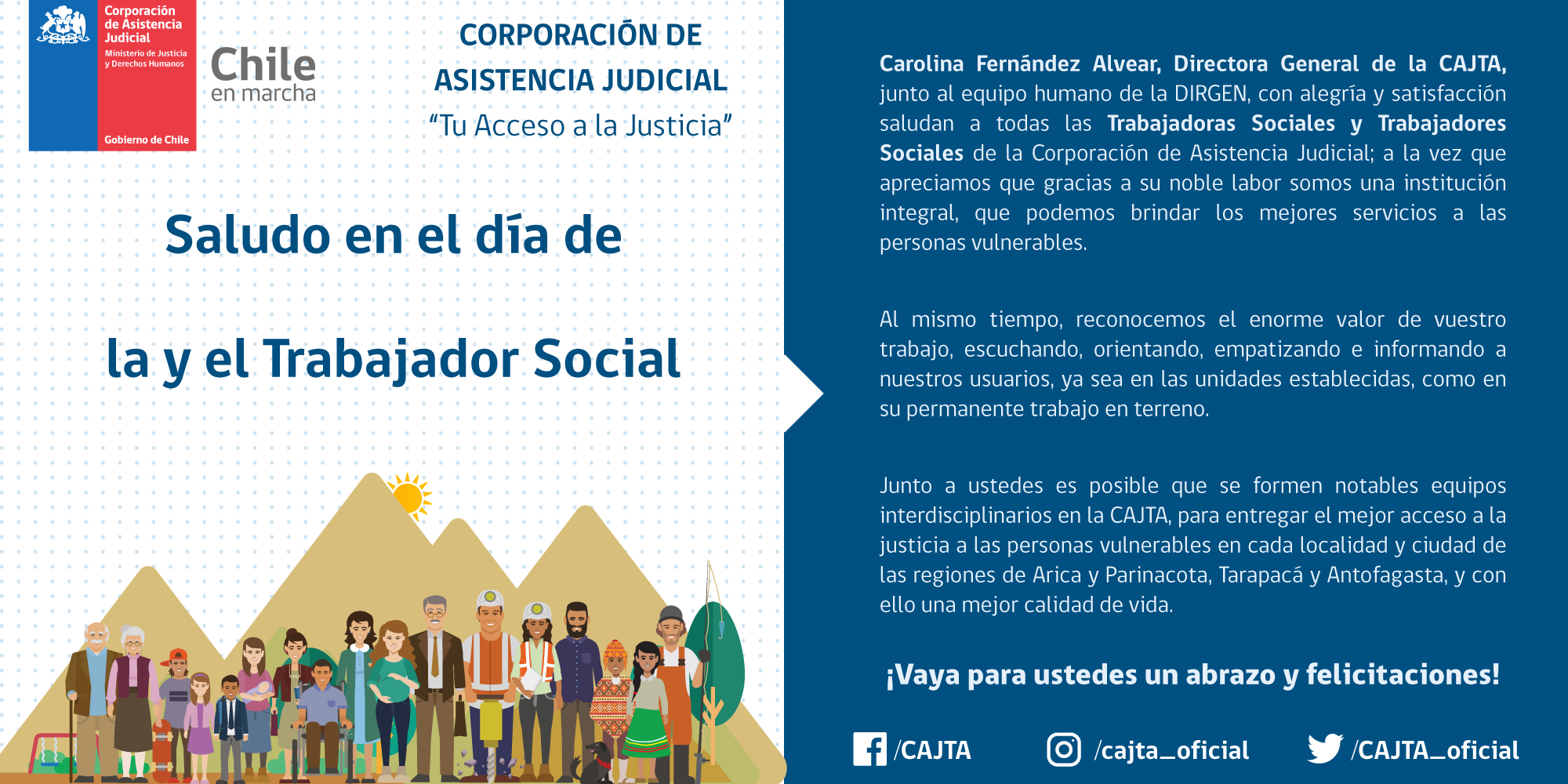 Saludo en el día del Trabajador y Trabajadora Social