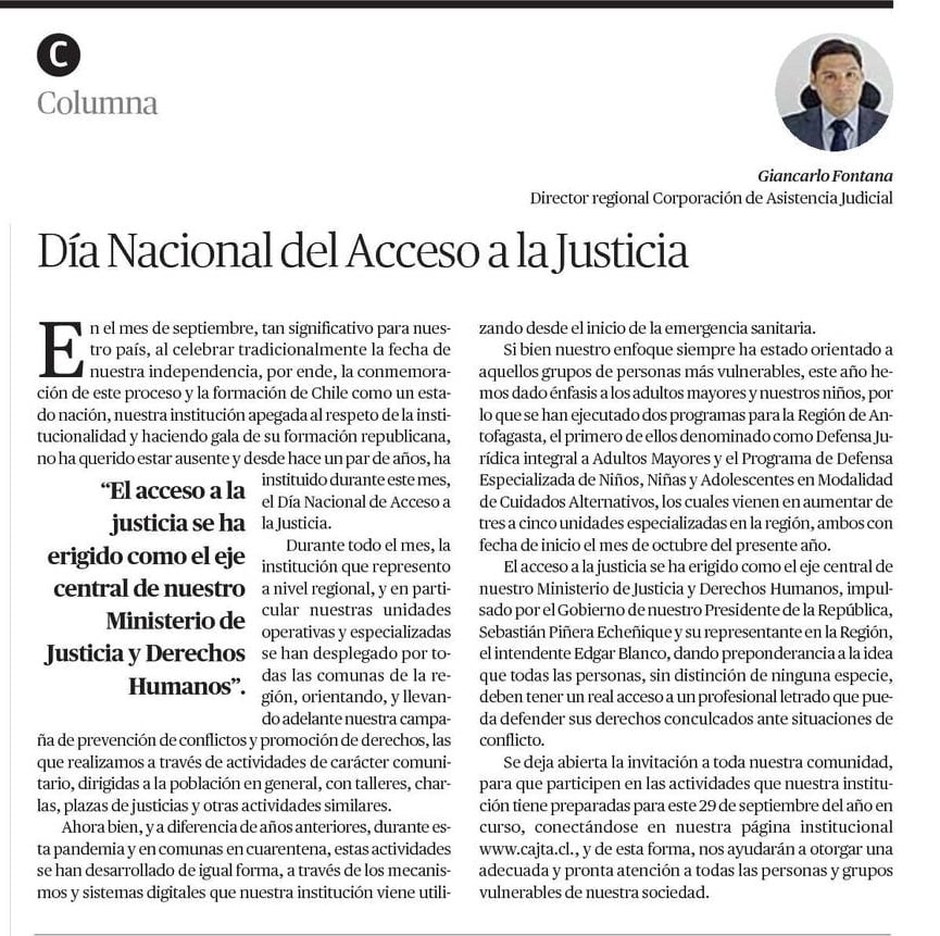 Entrevista al Director Regional de Antofagasta por Diario el Mercurio