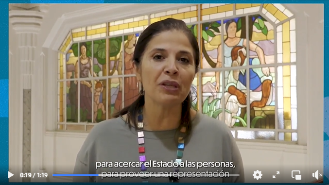 Saludo de la Ministra de Justicia y DDHH, Marcela Ríos y Subsecretario de Justicia, Jaime Gajardo