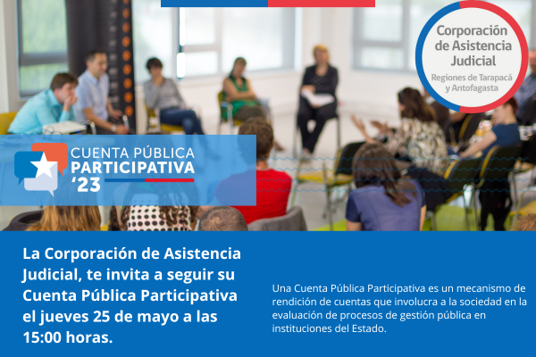 TE INVITAMOS A NUESTRA CUENTA PÚBLICA PARTICIPATIVA 2022 ESTE JUEVES 25 DE MAYO A LAS 15:00 HORAS