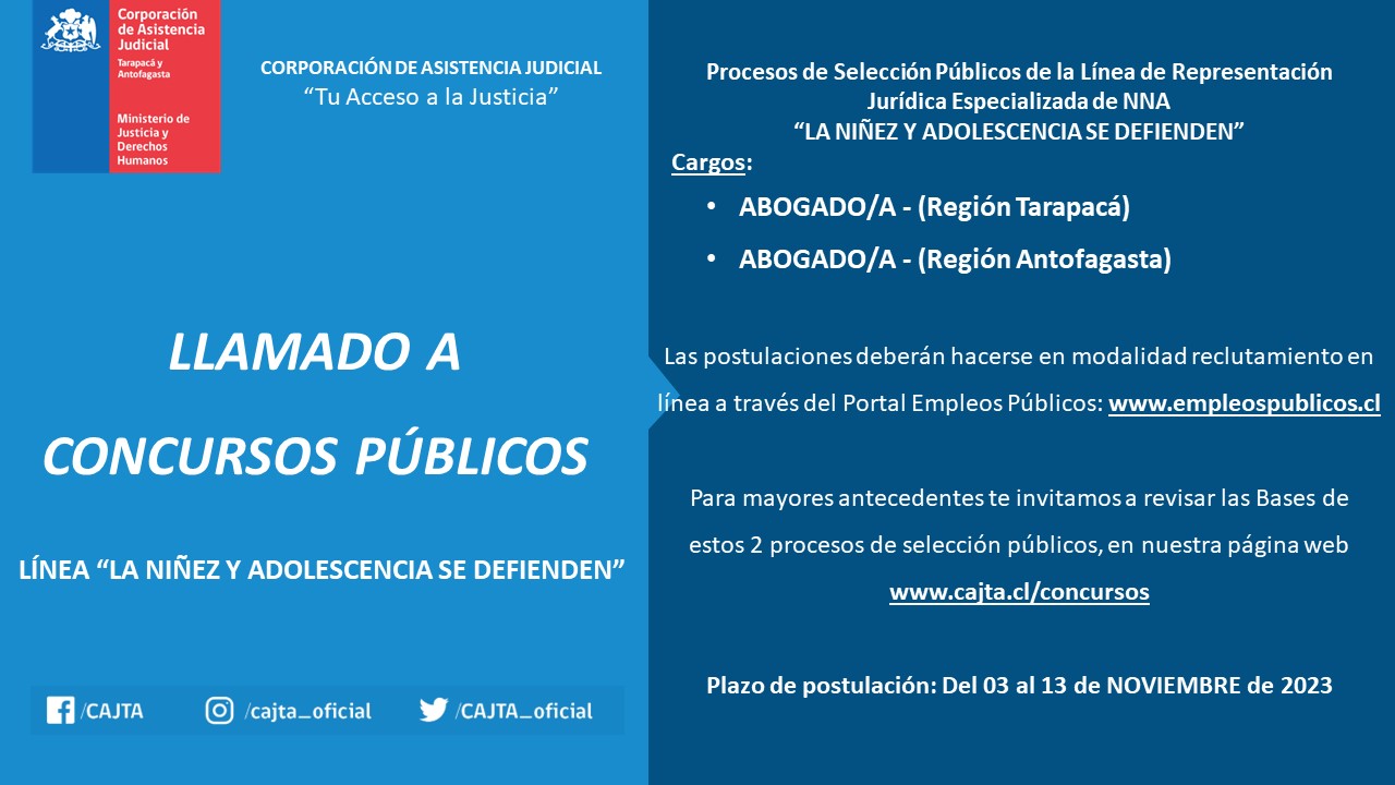 LLAMADO A CONCURSOS PÚBLICOS