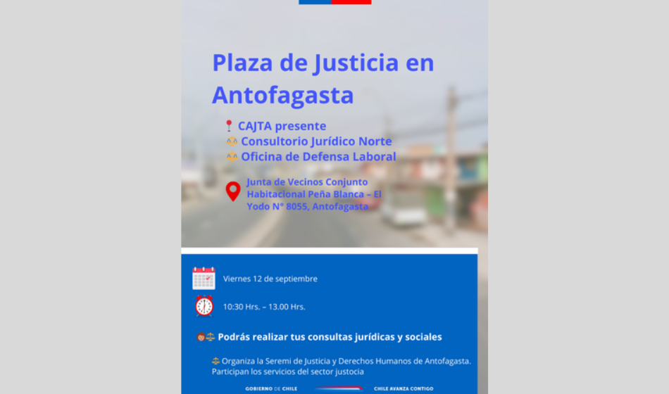 Te invitamos a una Plaza de Justicia en Antofagasta